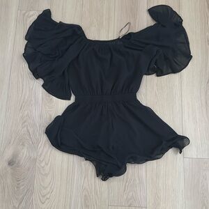 Off the shoulder black romper size small